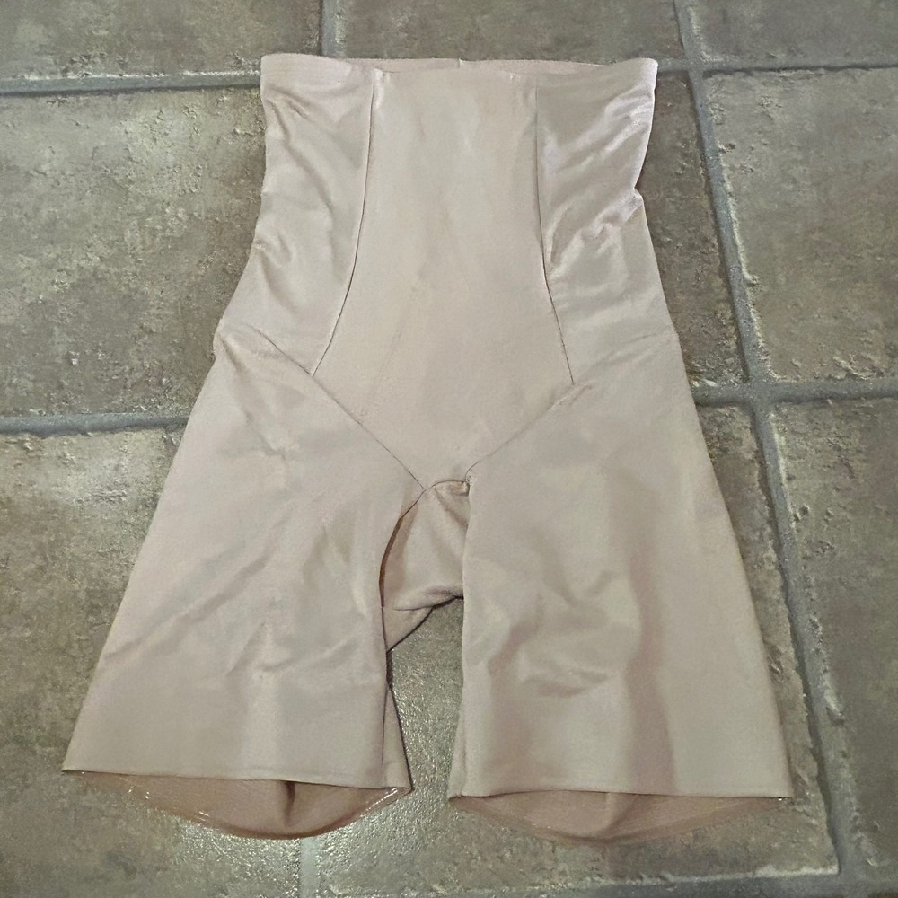 Underscore High Waisted Shapewear Shorts Nude Tan Thigh Slimmer Firm Control L